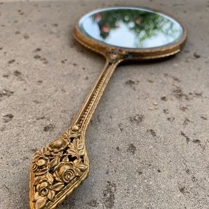 Antique Make Up Mirror Art VTG Jewelry Vintage ART